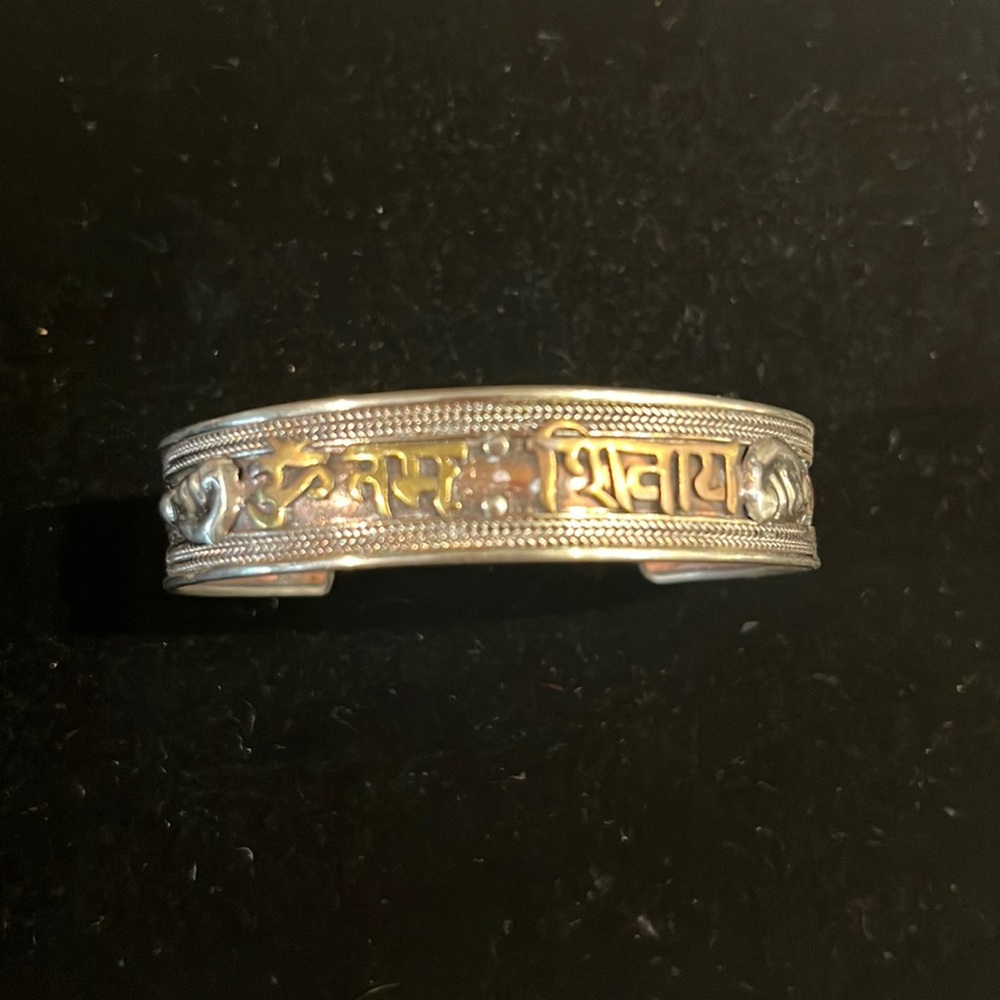 Copper Cuff bracelet made in Nepal of mixed metals